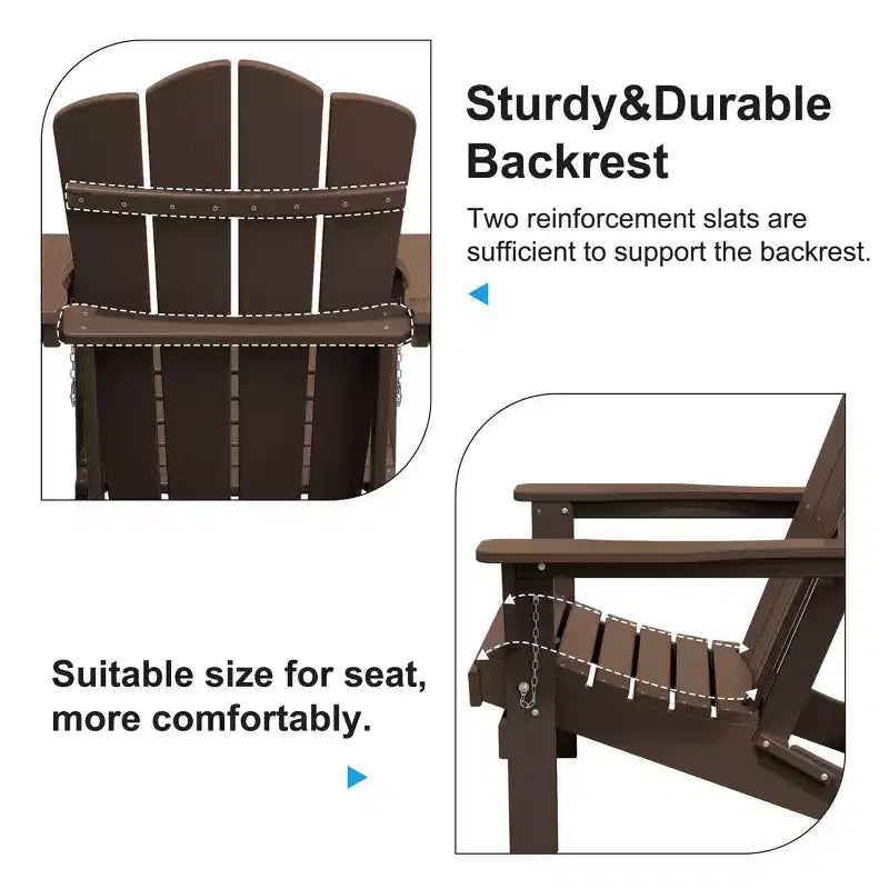 Hyleory Sedia da Giardino Pieghevole in HDPE, Sedia Adirondack per Tutte le Stagioni