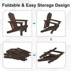 Hyleory Sedia da Giardino Pieghevole in HDPE, Sedia Adirondack per Tutte le Stagioni