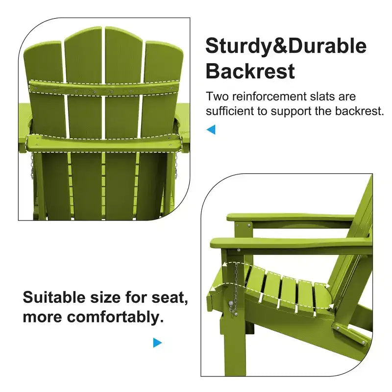 Hyleory Sedia da Giardino Pieghevole in HDPE, Sedia Adirondack per Tutte le Stagioni