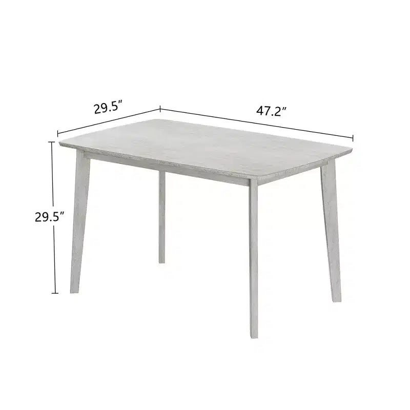 VECELO Tavolo da Pranzo Stile Rustico, Tavolo in Legno di Gomma con 4 Gambe in Legno Massello per Cucina, Grigio