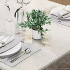 VECELO Tavolo da Pranzo Stile Rustico, Tavolo in Legno di Gomma con 4 Gambe in Legno Massello per Cucina, Grigio
