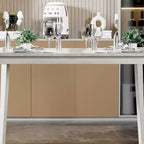 VECELO Tavolo da Pranzo Stile Rustico, Tavolo in Legno di Gomma con 4 Gambe in Legno Massello per Cucina, Grigio
