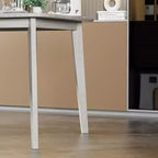 VECELO Tavolo da Pranzo Stile Rustico, Tavolo in Legno di Gomma con 4 Gambe in Legno Massello per Cucina, Grigio