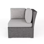 Martha Stewart Bedford Indoor-Outdoor Modular Patio Sectional Sofa Corner Seat in Rattan Wicker with All-Weather Cushions