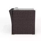 Martha Stewart Bedford Indoor-Outdoor Modular Patio Sectional Sofa Corner Seat in Rattan Wicker with All-Weather Cushions