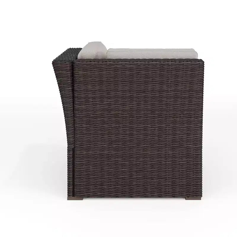 Martha Stewart Bedford Indoor-Outdoor Modular Patio Sectional Sofa Corner Seat in Rattan Wicker with All-Weather Cushions