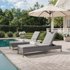 Martha Stewart Bedford Sdraio Regolabile per Patio da Interni-Esterni in Rattan Sintetico con Cuscini per Tutte le Stagioni