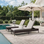 Martha Stewart Bedford Sdraio Regolabile per Patio da Interni-Esterni in Rattan Sintetico con Cuscini per Tutte le Stagioni
