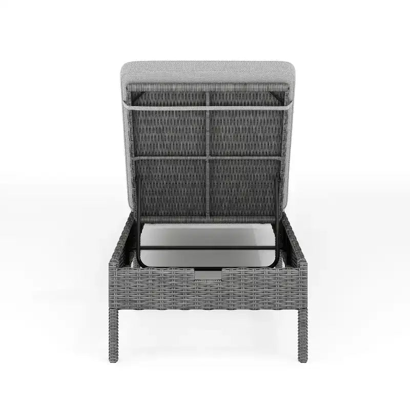 Martha Stewart Bedford Sdraio Regolabile per Patio da Interni-Esterni in Rattan Sintetico con Cuscini per Tutte le Stagioni