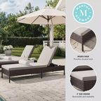Martha Stewart Bedford Sdraio Regolabile per Patio da Interni-Esterni in Rattan Sintetico con Cuscini per Tutte le Stagioni