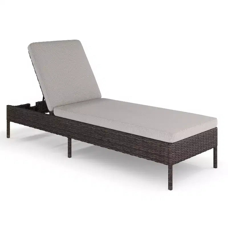 Martha Stewart Bedford Sdraio Regolabile per Patio da Interni-Esterni in Rattan Sintetico con Cuscini per Tutte le Stagioni