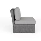 Martha Stewart Bedford Indoor-Outdoor Modular Patio Sectional Sofa Center Seat in Rattan Wicker with All-Weather Cushions