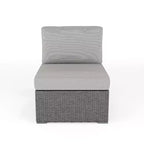 Martha Stewart Bedford Indoor-Outdoor Modular Patio Sectional Sofa Center Seat in Rattan Wicker with All-Weather Cushions