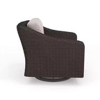 Martha Stewart Bedford Set of 2 Indoor-Outdoor Patio Chairs in Rattan Wicker with 360 Swivel and All-Weather Cushions