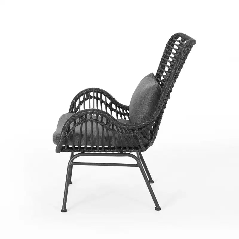 Christopher Knight Home Bechtel Outdoor Wicker Wrapped Club Chairs with Cushion (Set of 2)