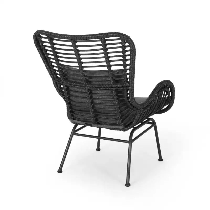 Christopher Knight Home Bechtel Outdoor Wicker Wrapped Club Chairs with Cushion (Set of 2)