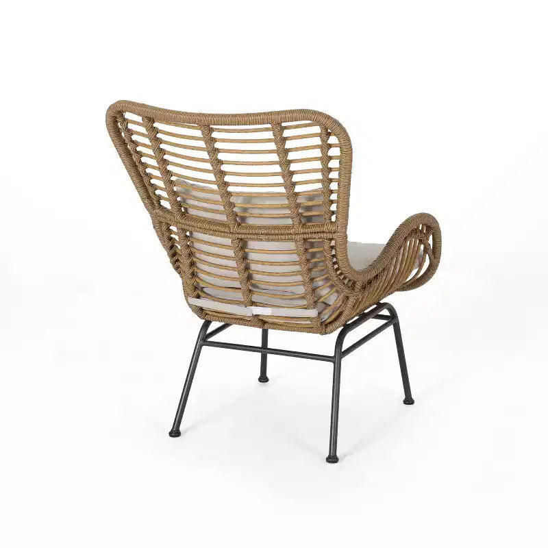 Christopher Knight Home Bechtel Outdoor Wicker Wrapped Club Chairs with Cushion (Set of 2)
