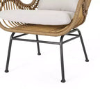 Christopher Knight Home Bechtel Outdoor Wicker Wrapped Club Chairs with Cushion (Set of 2)