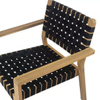 Patio Club Chair Loveseat Outdoor 2-Seater Sofa Armchair Outdoor Accent Chair, Acacia Wood&Woven Rope -ModernLuxe