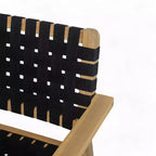 Patio Club Chair Loveseat Outdoor 2-Seater Sofa Armchair Outdoor Accent Chair, Acacia Wood&Woven Rope -ModernLuxe