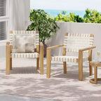 Patio Club Chair Loveseat Outdoor 2-Seater Sofa Armchair Outdoor Accent Chair, Acacia Wood&Woven Rope -ModernLuxe