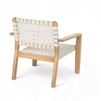 Patio Club Chair Loveseat Outdoor 2-Seater Sofa Armchair Outdoor Accent Chair, Acacia Wood&Woven Rope -ModernLuxe