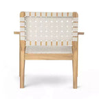 Patio Club Chair Loveseat Outdoor 2-Seater Sofa Armchair Outdoor Accent Chair, Acacia Wood&Woven Rope -ModernLuxe