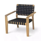 Patio Club Chair Loveseat Outdoor 2-Seater Sofa Armchair Outdoor Accent Chair, Acacia Wood&Woven Rope -ModernLuxe