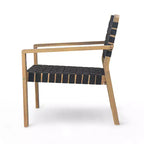 Patio Club Chair Loveseat Outdoor 2-Seater Sofa Armchair Outdoor Accent Chair, Acacia Wood&Woven Rope -ModernLuxe