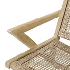 GDFStudio Inez Outdoor Wicker Club and Acacia Wood Chairs (Set of 2), Light Brown and Light Multibrown