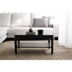 Kate and Laurel Talcott Rectangle Coffee Table, 36x20x18, Black