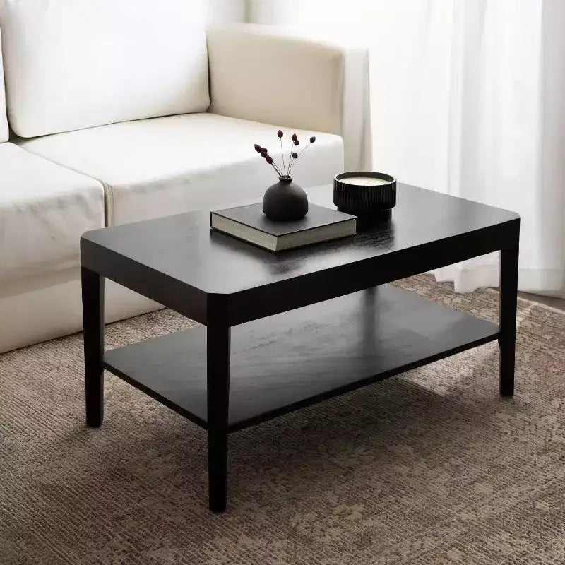 Kate and Laurel Talcott Rectangle Coffee Table, 36x20x18, Black