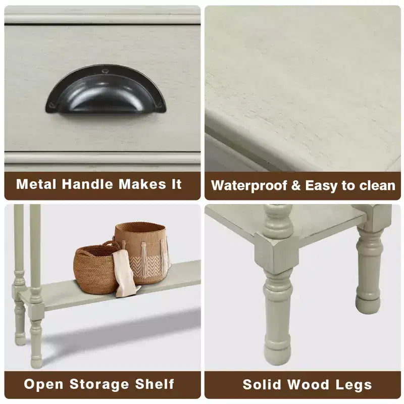 Urbanest Console Table with 3 Drawers, 39.5 Wide, 32 Tall, 9 Deep
