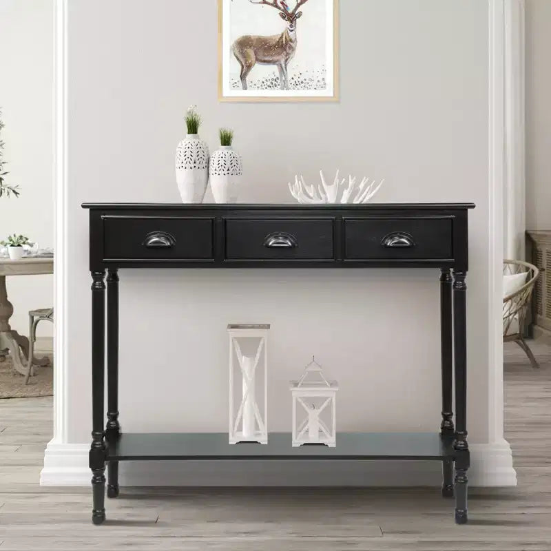 Tavolo Console Urbanest con 3 Cassetti, Larghezza 100 cm, Altezza 81 cm, Profondità 23 cm