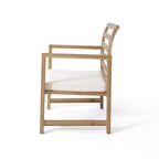 Christopher Knight Home Abraham Outdoor Acacia Wood Club Chairs with Cushion (Set of 2), Natural/Cream