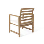 Christopher Knight Home Abraham Outdoor Acacia Wood Club Chairs with Cushion (Set of 2), Natural/Cream