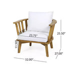 GDFStudio Dean Poltrone da esterno in legno di acacia con cuscini, bianco/teak