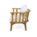GDFStudio Dean Poltrone da esterno in legno di acacia con cuscini, bianco/teak