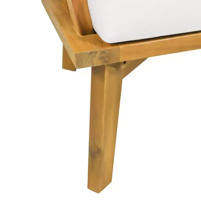 GDFStudio Dean Poltrone da esterno in legno di acacia con cuscini, bianco/teak