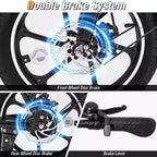 Costway 16 Folding E-Bike Portable Electric Bicycle with Peak 650 W Brushless Motor
