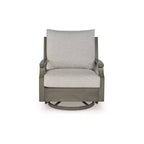 Signature Design by Ashley Rainier Ranch - Poltrona Girevole da Esterno con Cuscini in Schiuma per Tutte le Stagioni, Beige (1 Sedia)