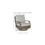 Signature Design by Ashley Rainier Ranch - Poltrona Girevole da Esterno con Cuscini in Schiuma per Tutte le Stagioni, Beige (1 Sedia)