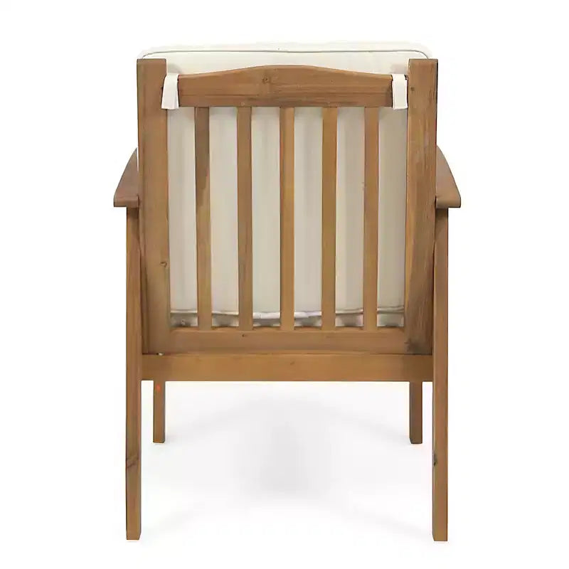 Christopher Knight Home Sedia Club da Esterno in Legno di Acacia con Cuscini (Set di 4)
