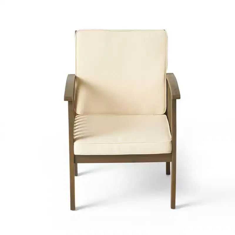Christopher Knight Home Sedia Club da Esterno in Legno di Acacia con Cuscini (Set di 4)