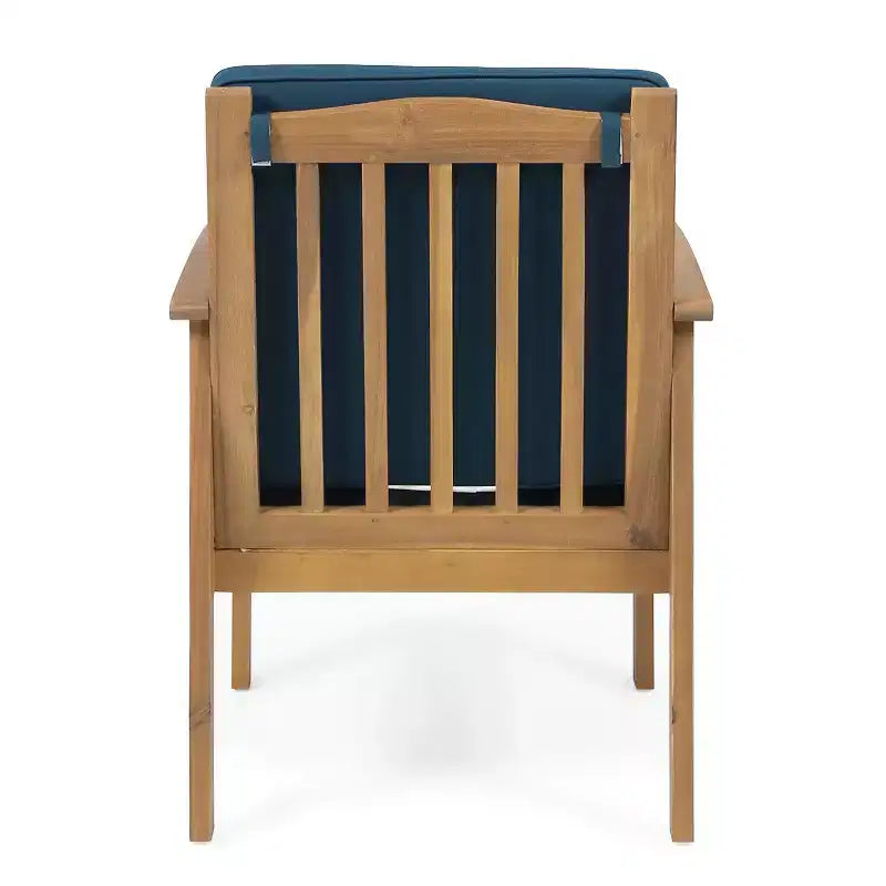 Christopher Knight Home Sedia Club da Esterno in Legno di Acacia con Cuscini (Set di 4)