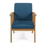 Christopher Knight Home Sedia Club da Esterno in Legno di Acacia con Cuscini (Set di 4)