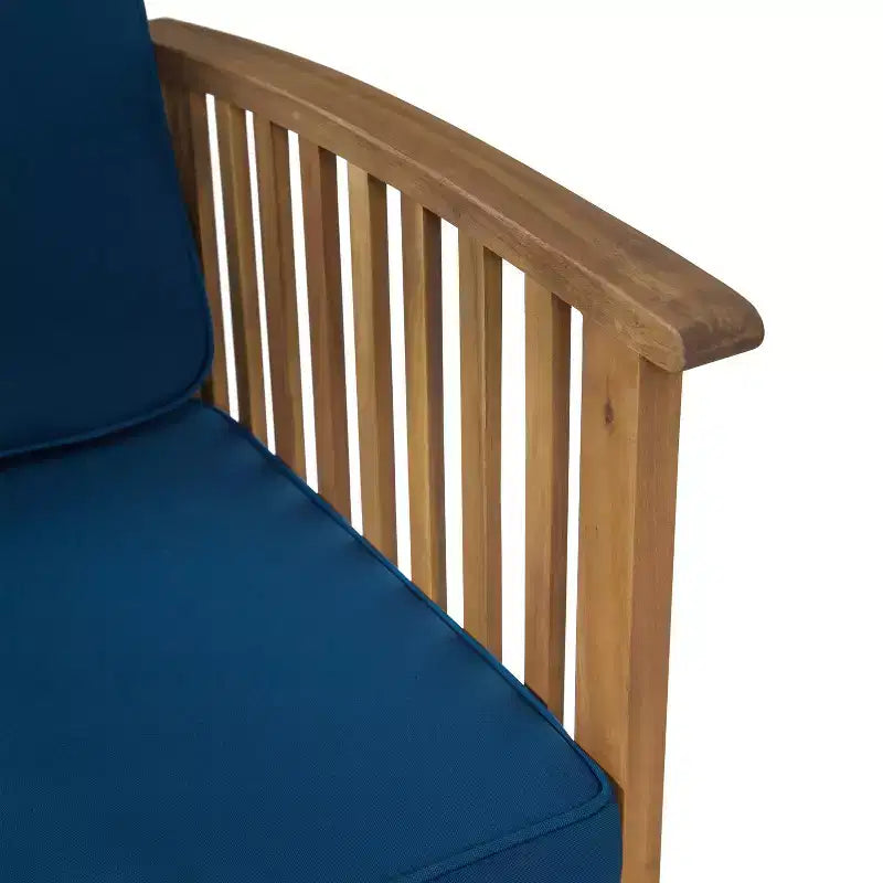 Christopher Knight Home Sedia Club da Esterno in Legno di Acacia con Cuscini (Set di 4)