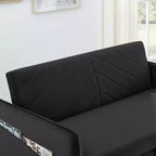 55 Divano Letto Convertibile in Velluto - Design Moderno con Letto Estraibile, Cuscini e Braccioli a Griglia