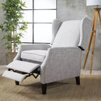 GDFStudio Weyland Contemporary Fabric Wingback Pushback Recliner with Nailhead Accents