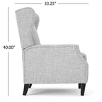 GDFStudio Weyland Contemporary Fabric Wingback Pushback Recliner with Nailhead Accents